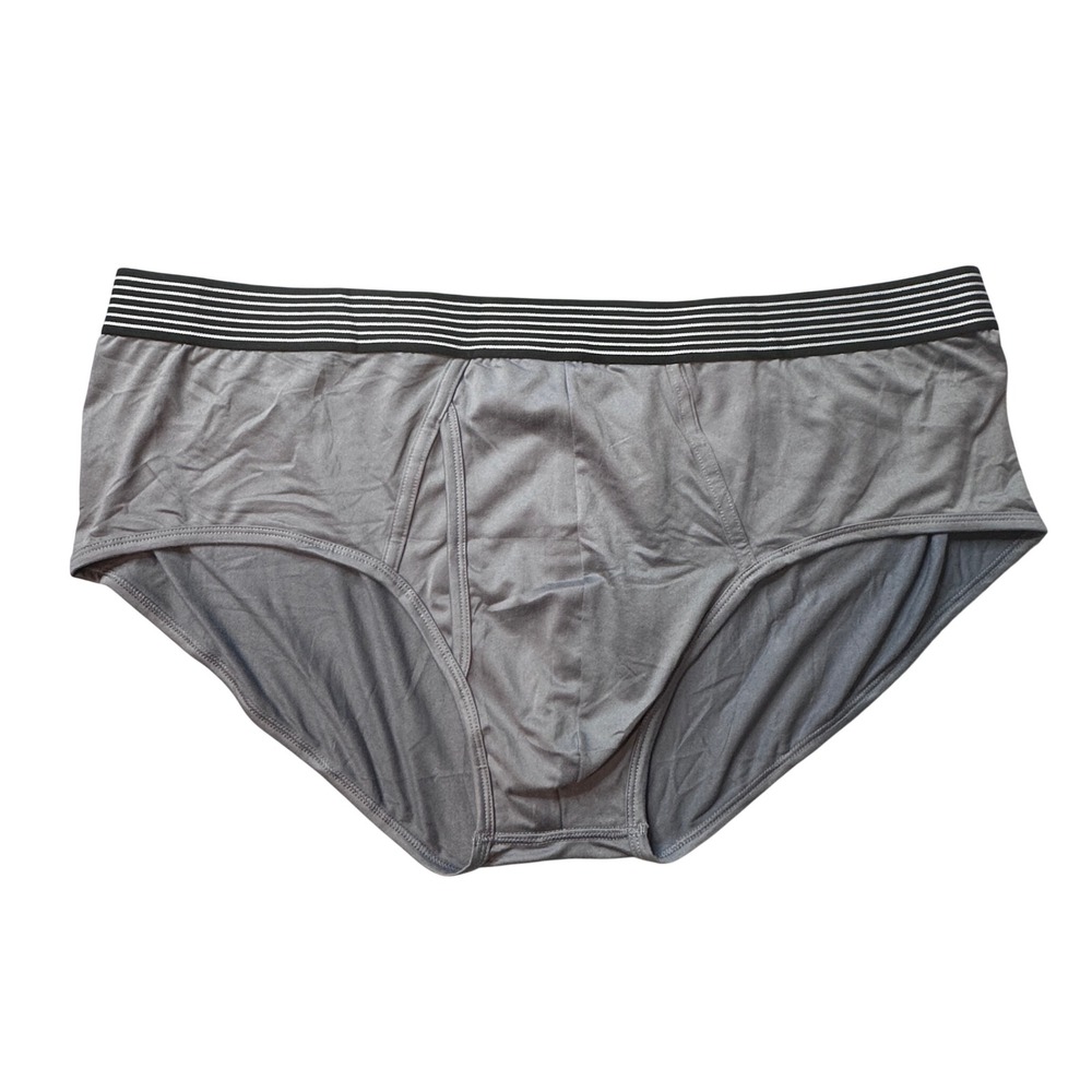 Athletic Works Briefs Men 3XL Gray AW1M2330 Striped Waistband Recycled Polyester